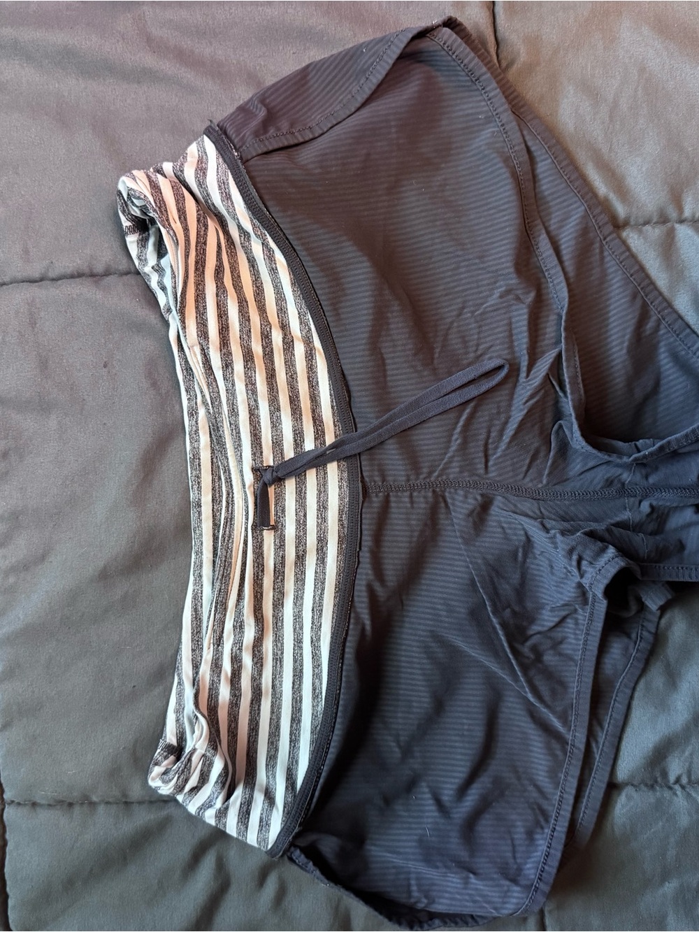 lululemon athletica grey Women's Athletic Shorts with Striped Waistband